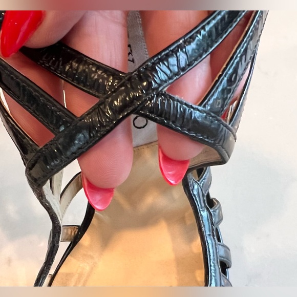 Jimmy Choo Keenan Caged Black Pumps Heels Designer sandals open toe stiletto - Picture 10 of 10